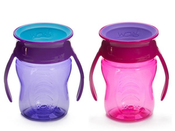 WOW CUP for Baby 360 Sippy Cup Twinpack - Pink/Purple 2 x, 7 oz