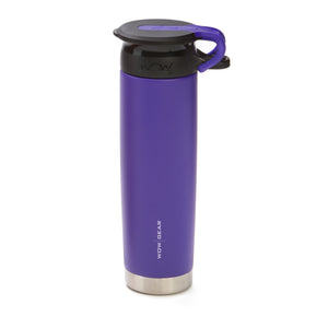 WOW GEAR 360° Double Walled Stainless Insulated Water Bottle - Purple, 22 OZ / 650 ML