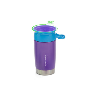 WOW Kids 360° Sports Water Bottle - Double Walled Stainless Insulated 300 ML / 10 OZ - Purple