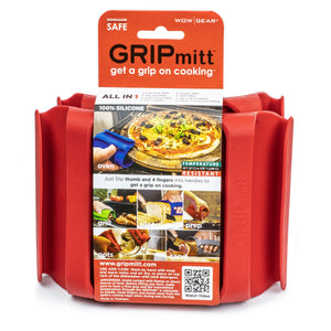 GRIPmitt® Silicone Kitchen & BBQ Mitt - RED, 2-pack