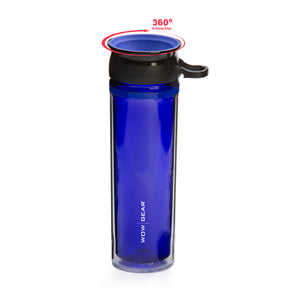 WOW GEAR 360° Double-Walled TRITAN™  Water Bottle - Blue, 20 OZ / 600 ml