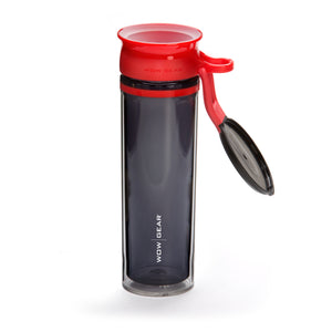 WOW GEAR 360° Double-Walled TRITAN™ Water Bottle - Red, 20 OZ / 600 ml