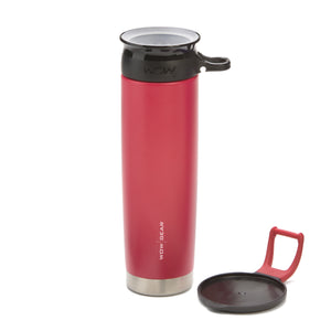 WOW GEAR 360° Double Walled Stainless Insulated Water Bottle - Red, 22 OZ / 650 ML