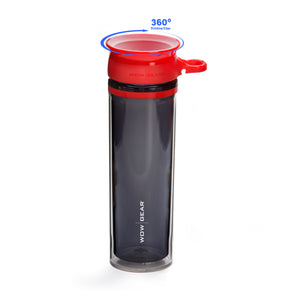 WOW GEAR 360° Double-Walled TRITAN™ Water Bottle - Red, 20 OZ / 600 ml