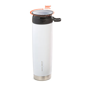 WOW GEAR 360° Double Walled Stainless Insulated Water Bottle - White, 22 OZ / 650 ML