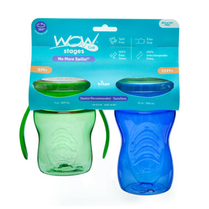 WOW CUP Stages Two-Pack - Blue Kids and Green Baby Cups